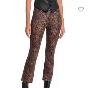 Frame Denim Animal Print Flare Jeans